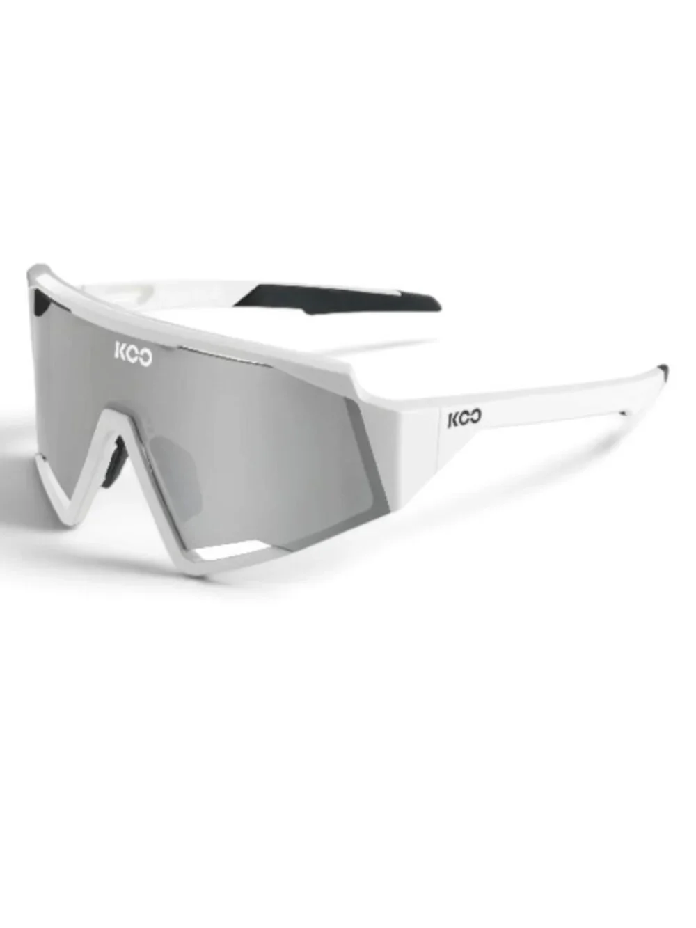 Koo Spectro White Silver Lens: Super Silver Mirror Cycling Sunglasses OEY00004